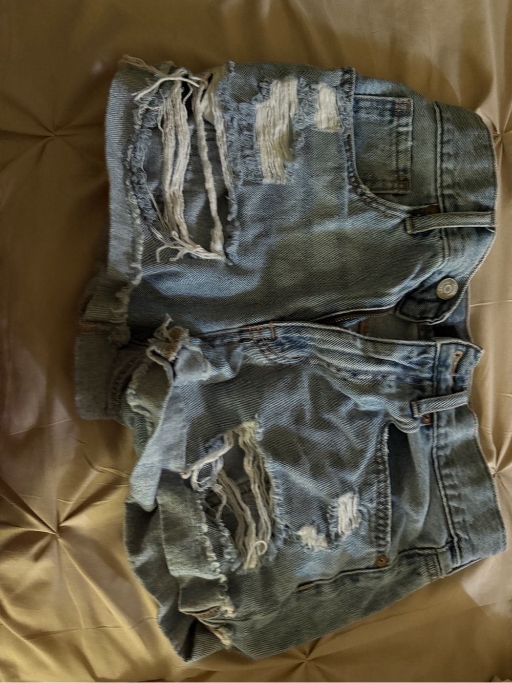 Aeropostale Light Blue Distressed Denim Jean Shorts